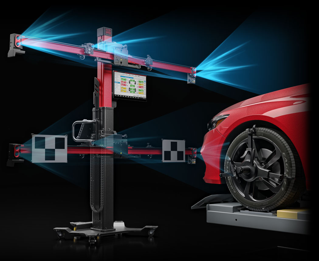 Professional ADAS calibration equipment with precision laser beams for camera and sensor alignment